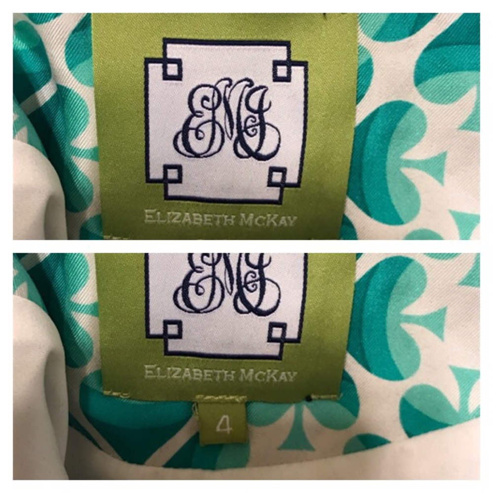 Elizabeth McKay Teal and White Clover Dress - Picture 4 of 8